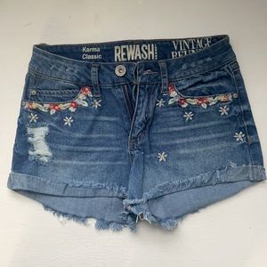 Rewash size 3 flower embroidered Jean shirts
